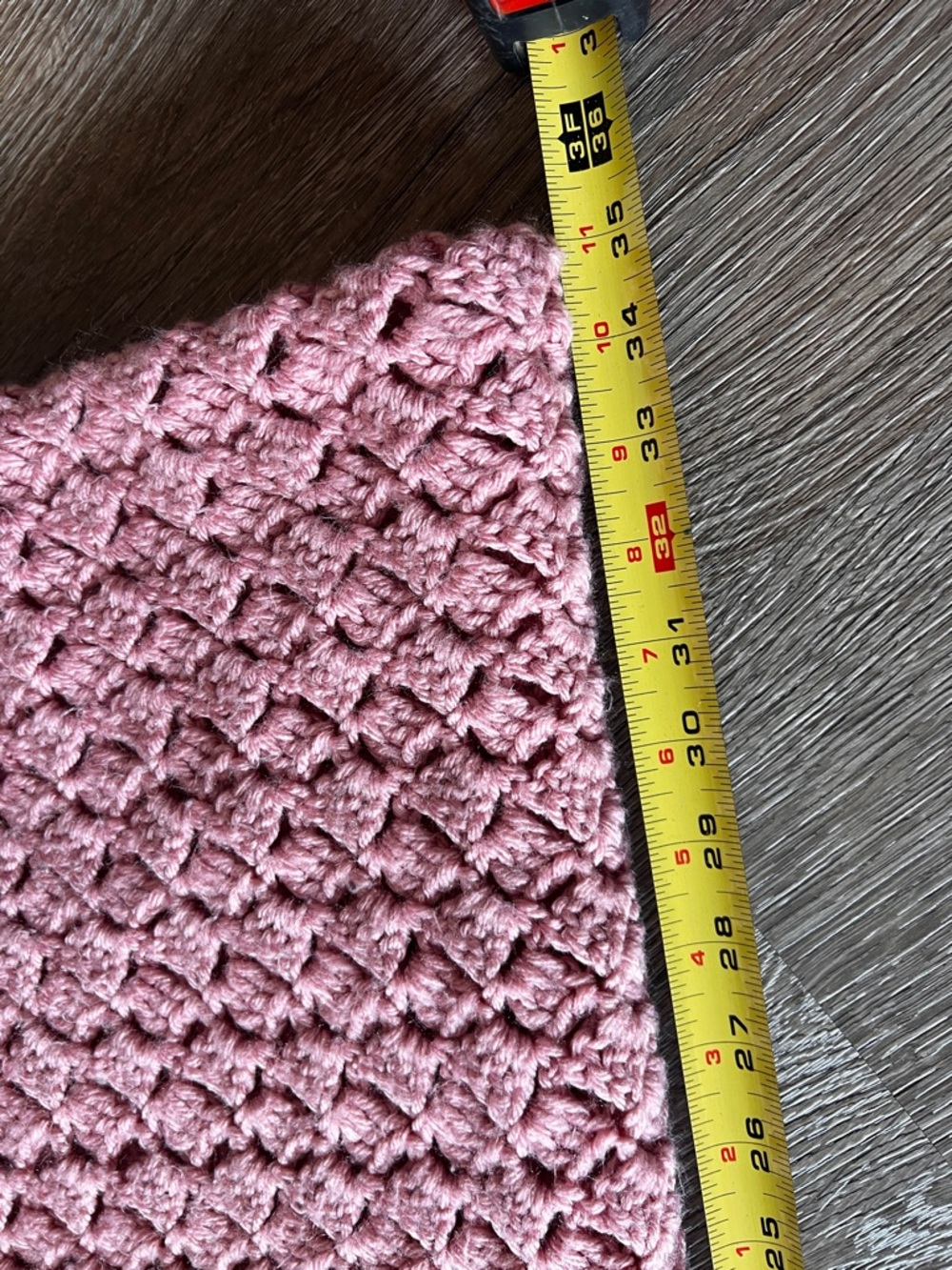Prairie Handknit blush rose pink crochet throw blanket soft cozy cabin vibes - Picture 11 of 12